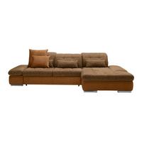 Rohová sedačka SANFINO, pravá, horčicovožltá / koňaková - horčicovožltá/chrómová, Konventionell, kov/drevo (305/79-96/199cm) - Premium Living