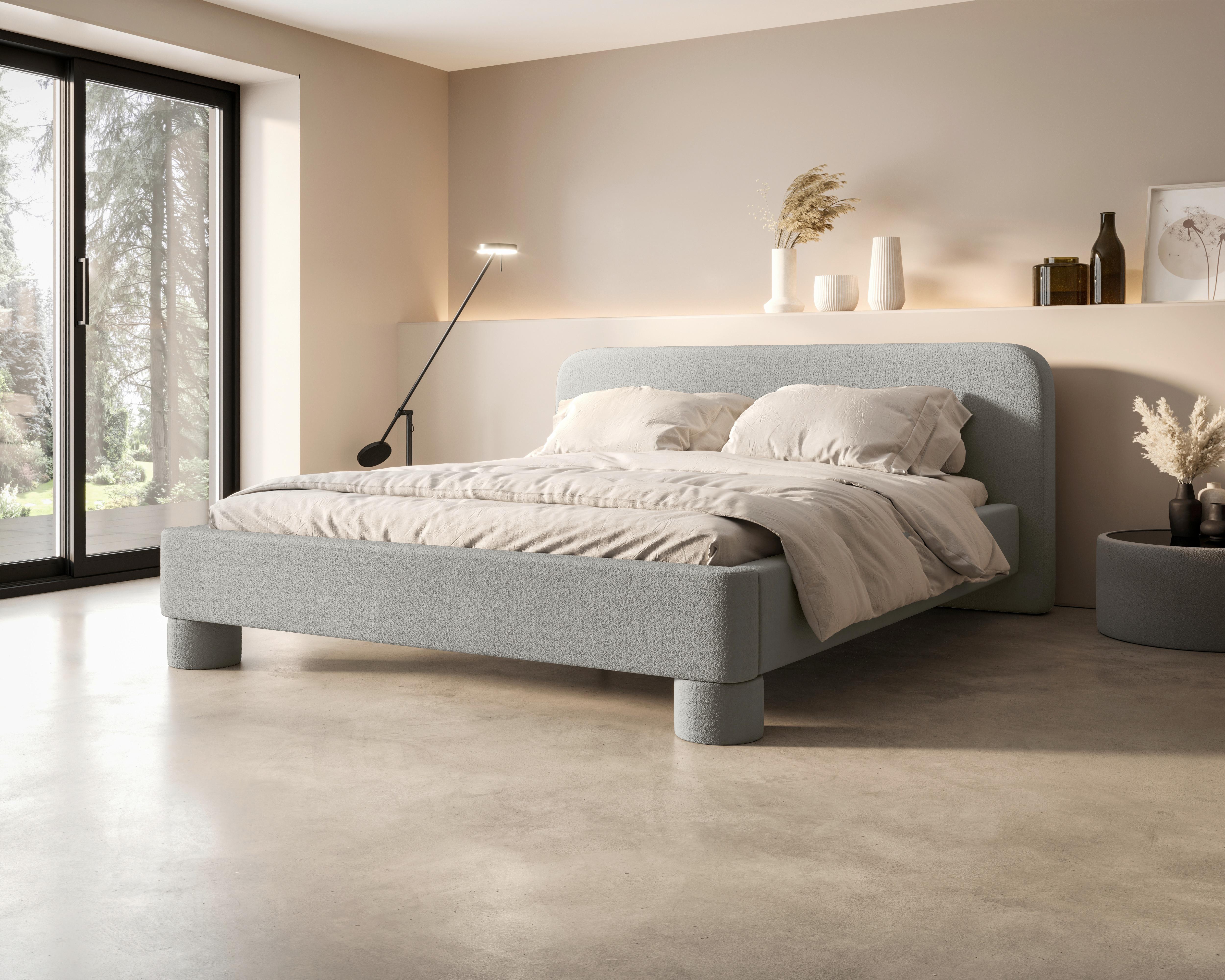 Polsterbett Bill 180 Grau LF: 180x200cm - Schwarz/Grau, MODERN, Textil/Metall (200/200cm) - MID.YOU
