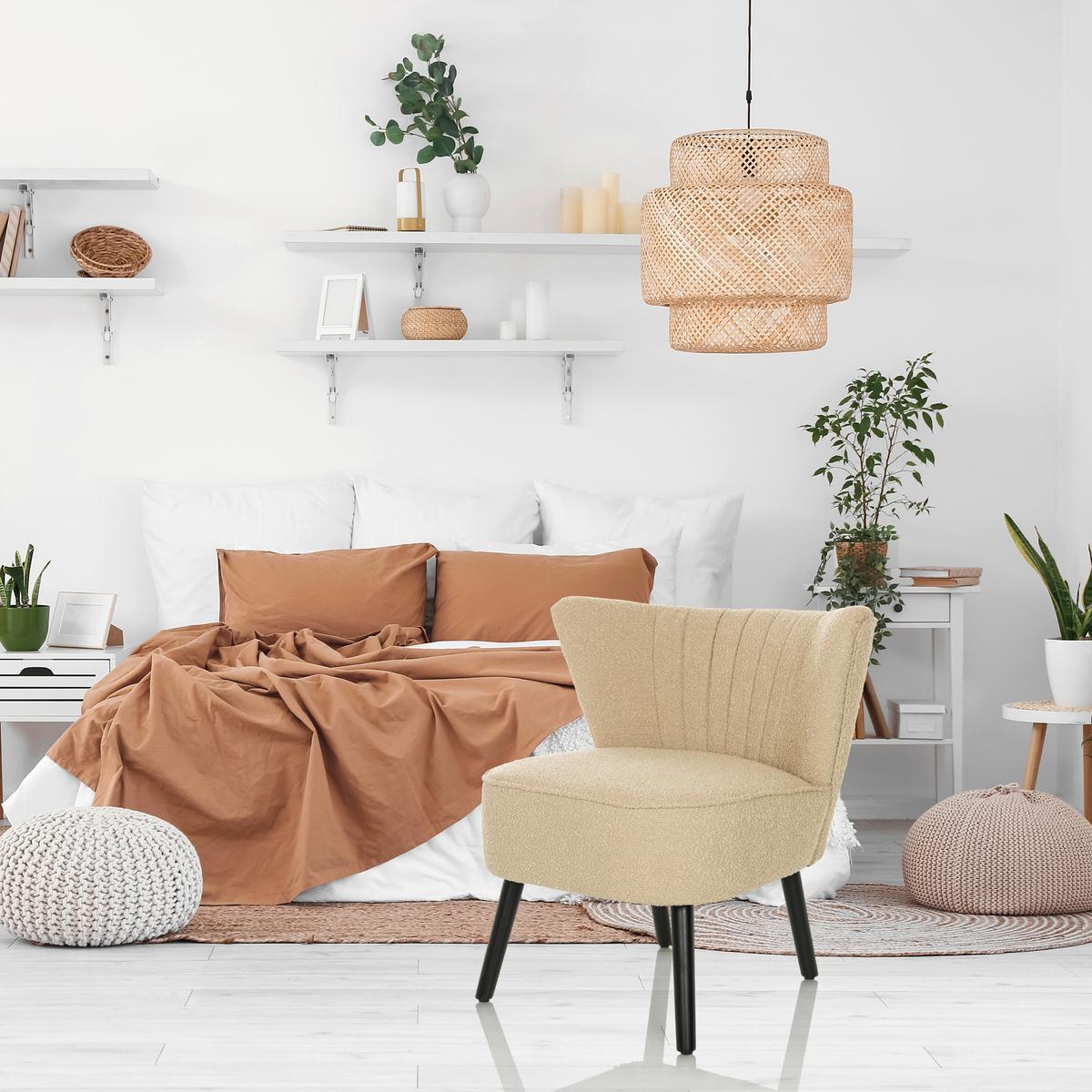 Loungesessel Maniso Beige B: 72 Cm - Beige/Schwarz, MODERN, Holz/Textil (72/77/65cm) - MID.YOU