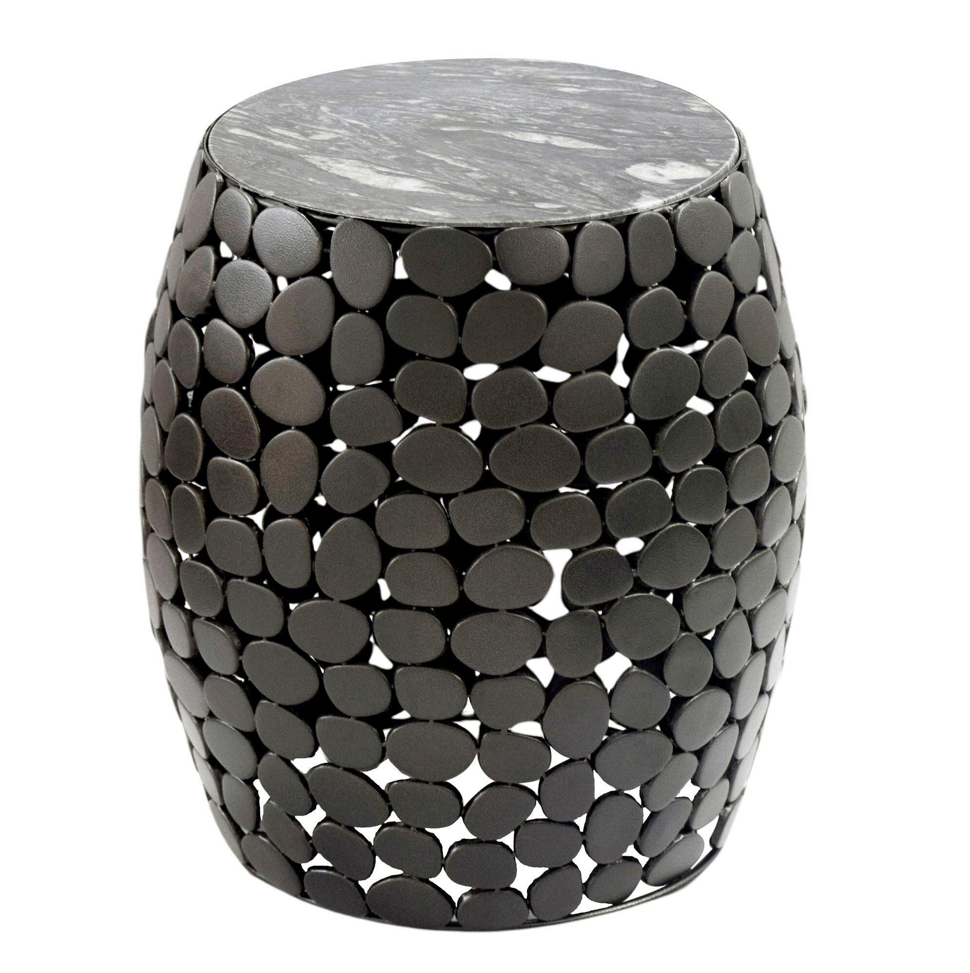 Beistelltisch Schwarz B: 40 Cm - Schwarz, Design, Stein/Metall (40/46/40cm) - Livetastic