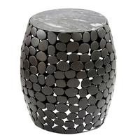 Beistelltisch Schwarz B: 40 Cm - Schwarz, Design, Stein/Metall (40/46/40cm) - Livetastic