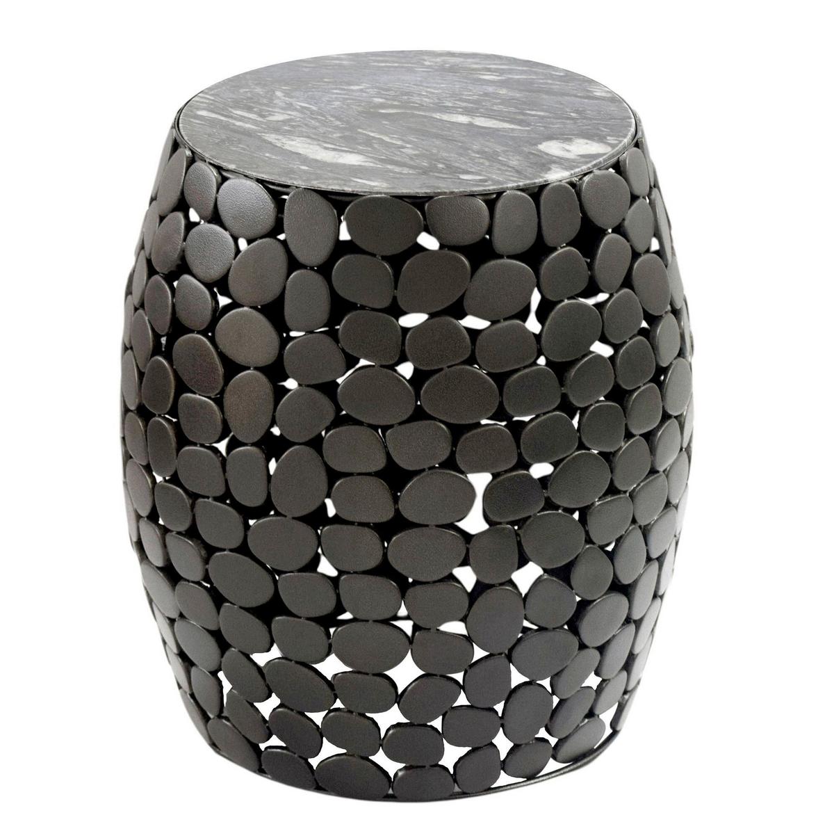 Beistelltisch Schwarz B: 40 Cm - Schwarz, Design, Stein/Metall (40/46/40cm) - Livetastic