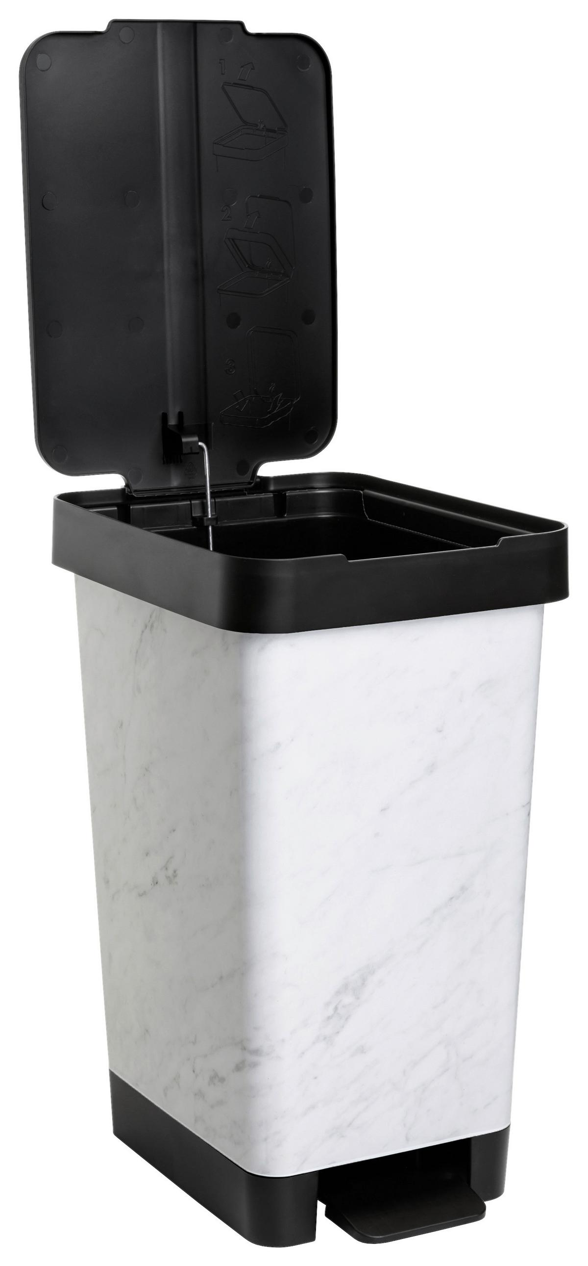 Koš s nášlapným pedálem STYLE- CA. 25L - černá/světle šedá, Moderní, kov/plast (26/36/47cm) - Mömax