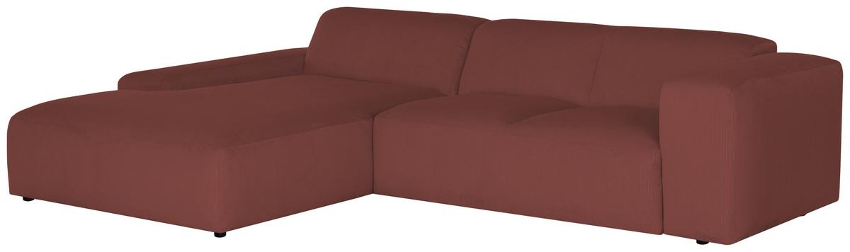 Ecksofa Hannah Rot 200x304 cm - Rot/Schwarz, Design, Textil (200/304cm) - MID.YOU
