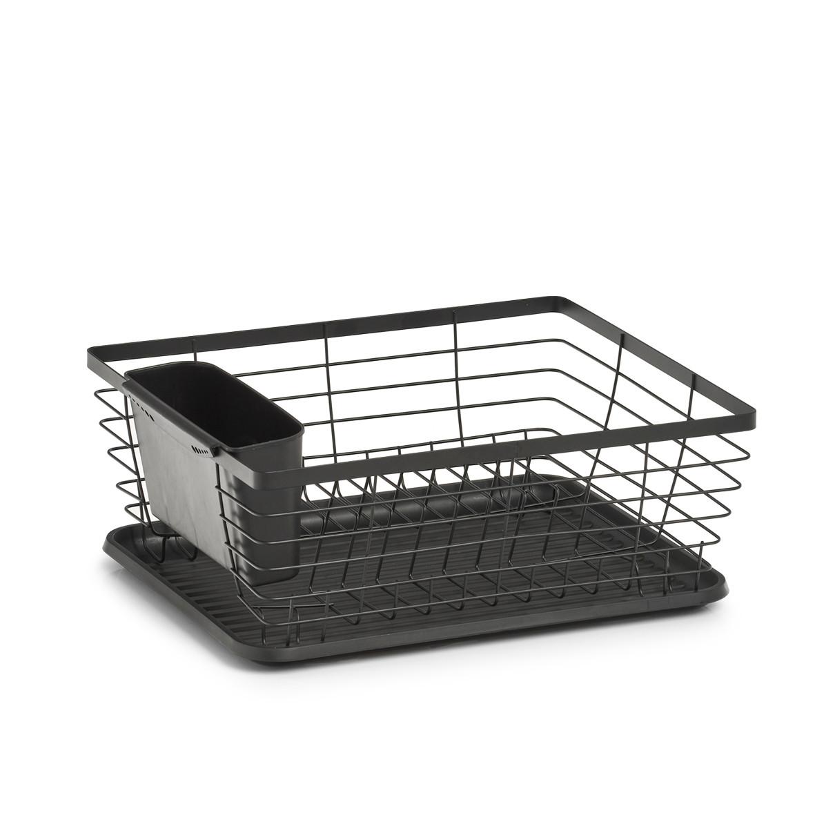 Geschirrabtropfkorb Schwarz B: 37 cm - Schwarz, Basics, Kunststoff/Metall (37/15/31cm) - Zeller Present