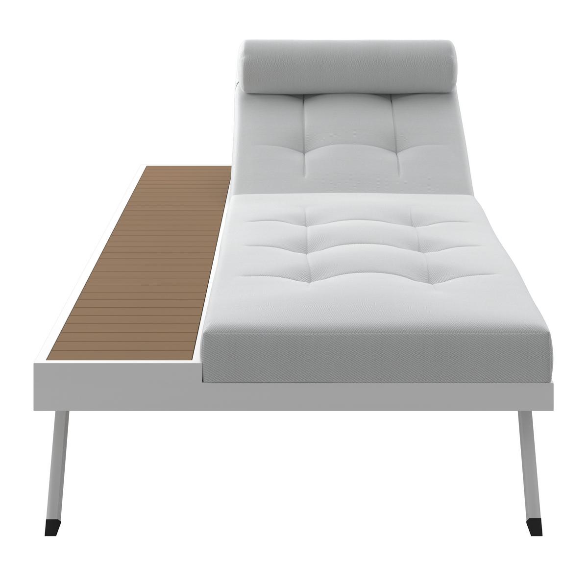 ZAHRADNÍ LEHÁTKO AVOLINA - bílá/světle šedá, Moderní, kov/textil (199/30/86cm) - Bessagi Garden