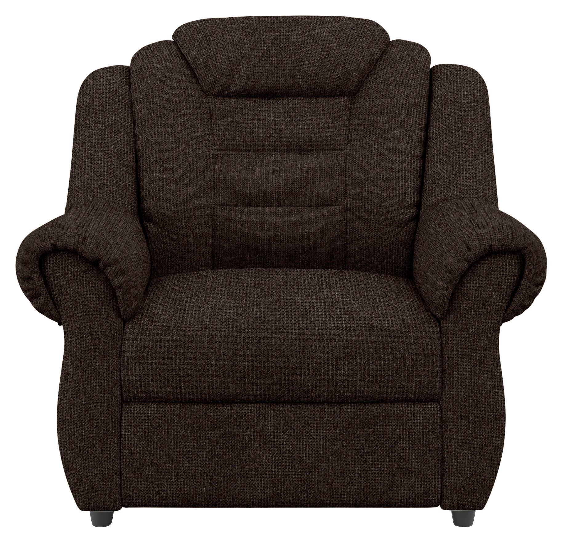 Polstersessel Boston Braun Chenille - Schwarz/Braun, KONVENTIONELL, Textil (104/102/101cm) - Livetastic