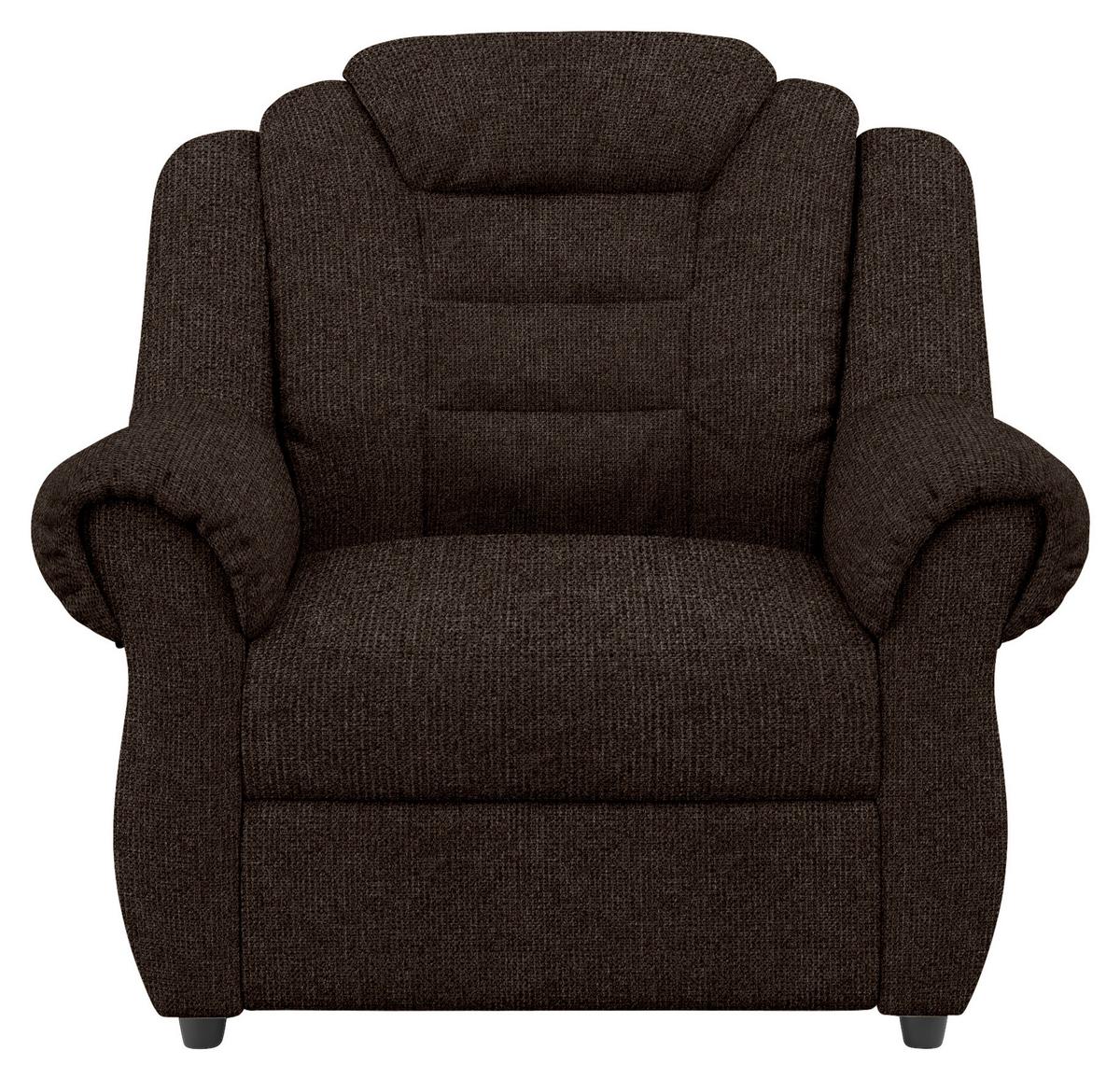Polstersessel Boston Braun Chenille - Schwarz/Braun, KONVENTIONELL, Textil (104/102/101cm) - Livetastic