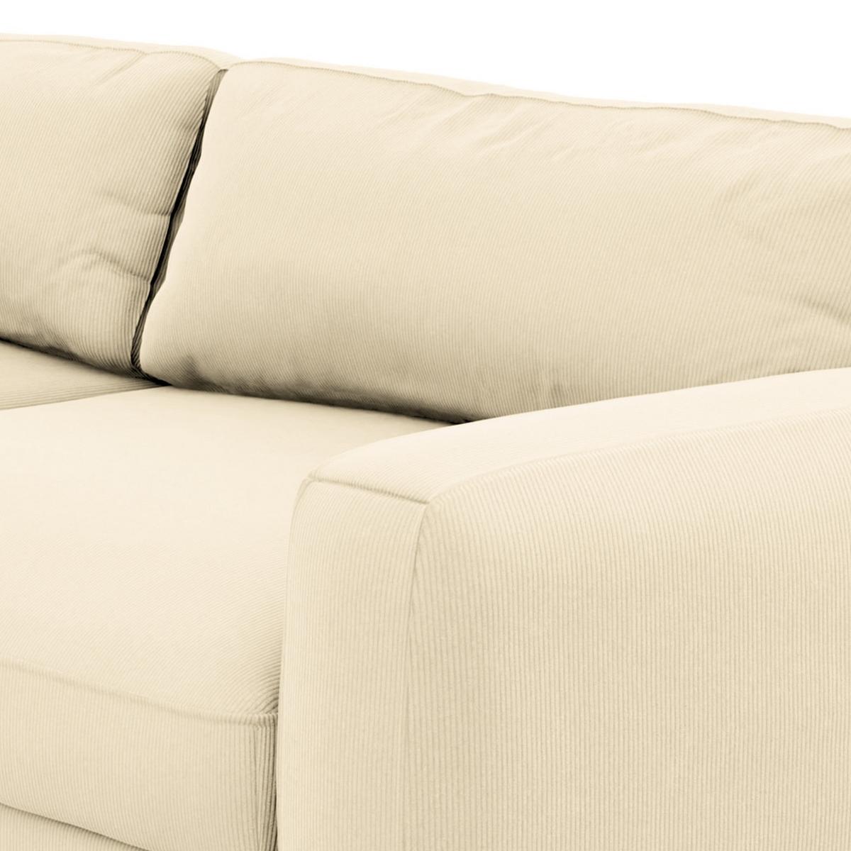 Bigsofa Bourbon, Creme B: 264 cm - Creme/Schwarz, MODERN, Textil (264/84/125cm) - Trendmanufaktur