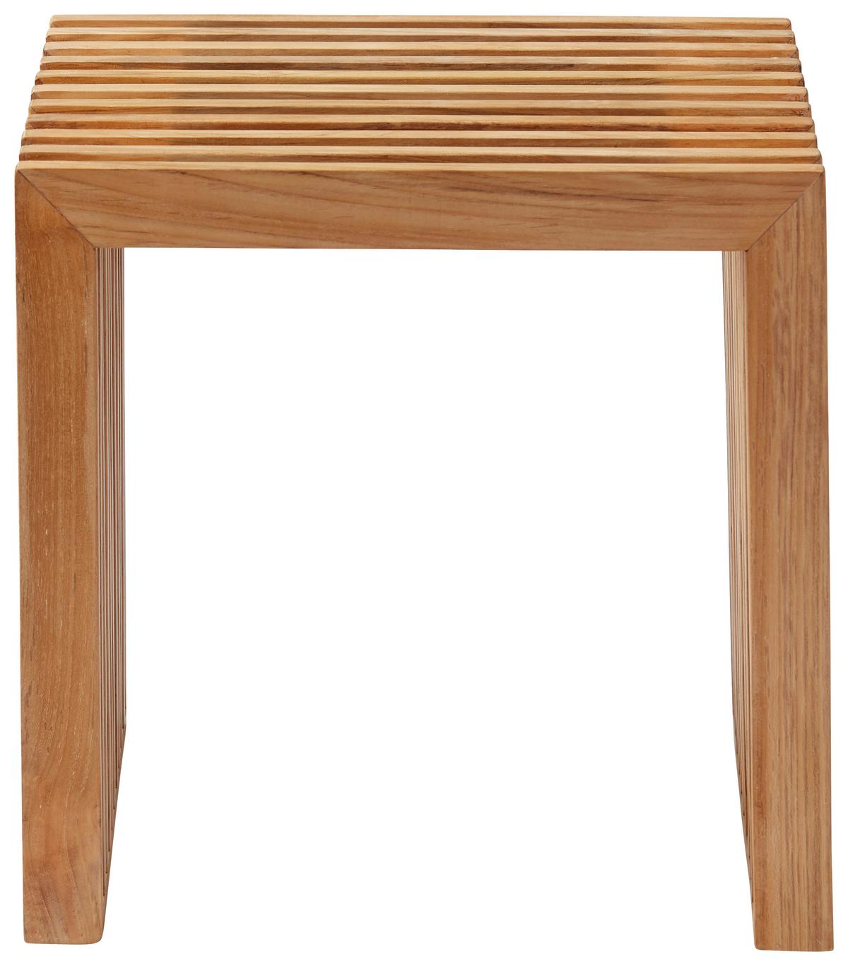 Hocker Rib - Teakfarben, KONVENTIONELL, Holz (45/43/35cm) - MID.YOU