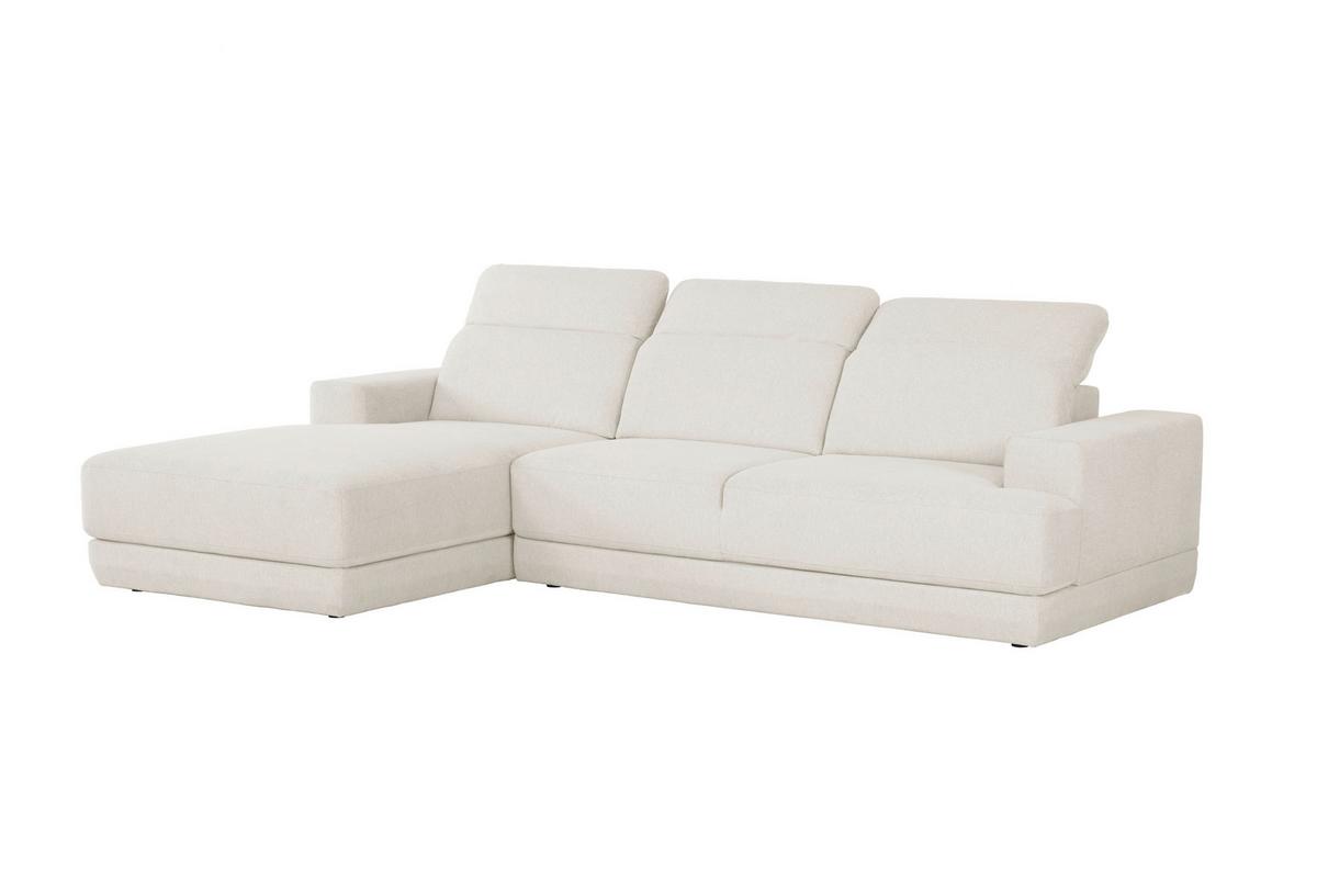 Ecksofa Frans Weiß S: 204 Cm - Schwarz/Weiß, Design, Textil (204/293cm) - MID.YOU