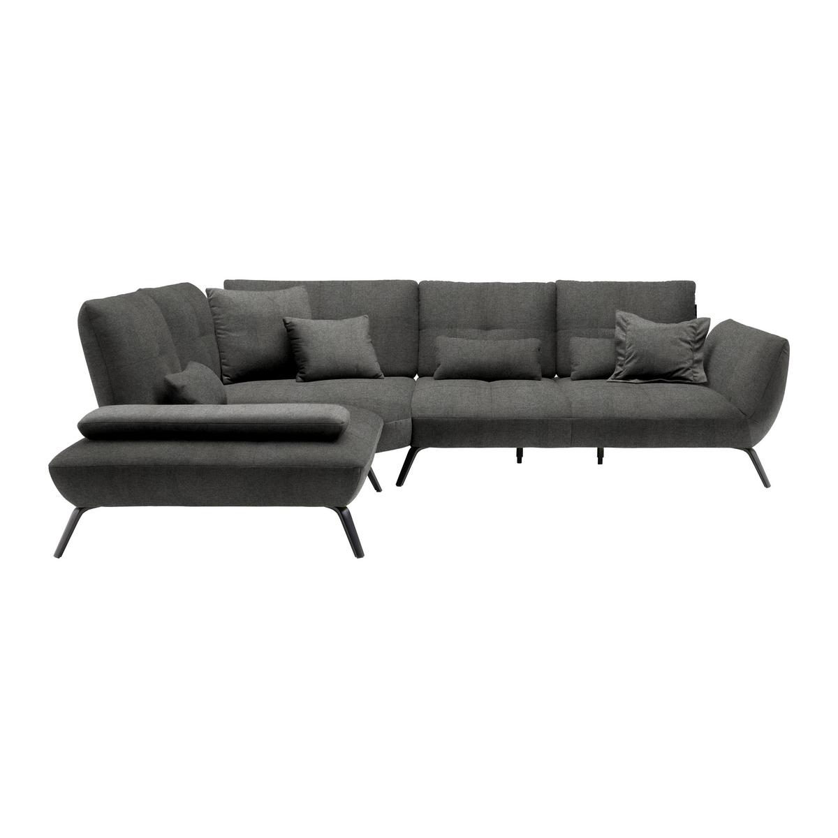 Rohová sedačka TRENDY, levá, antracitová - černá/antracitová, Moderní, kov/kompozitní dřevo (250/93/310cm) - Premium Living