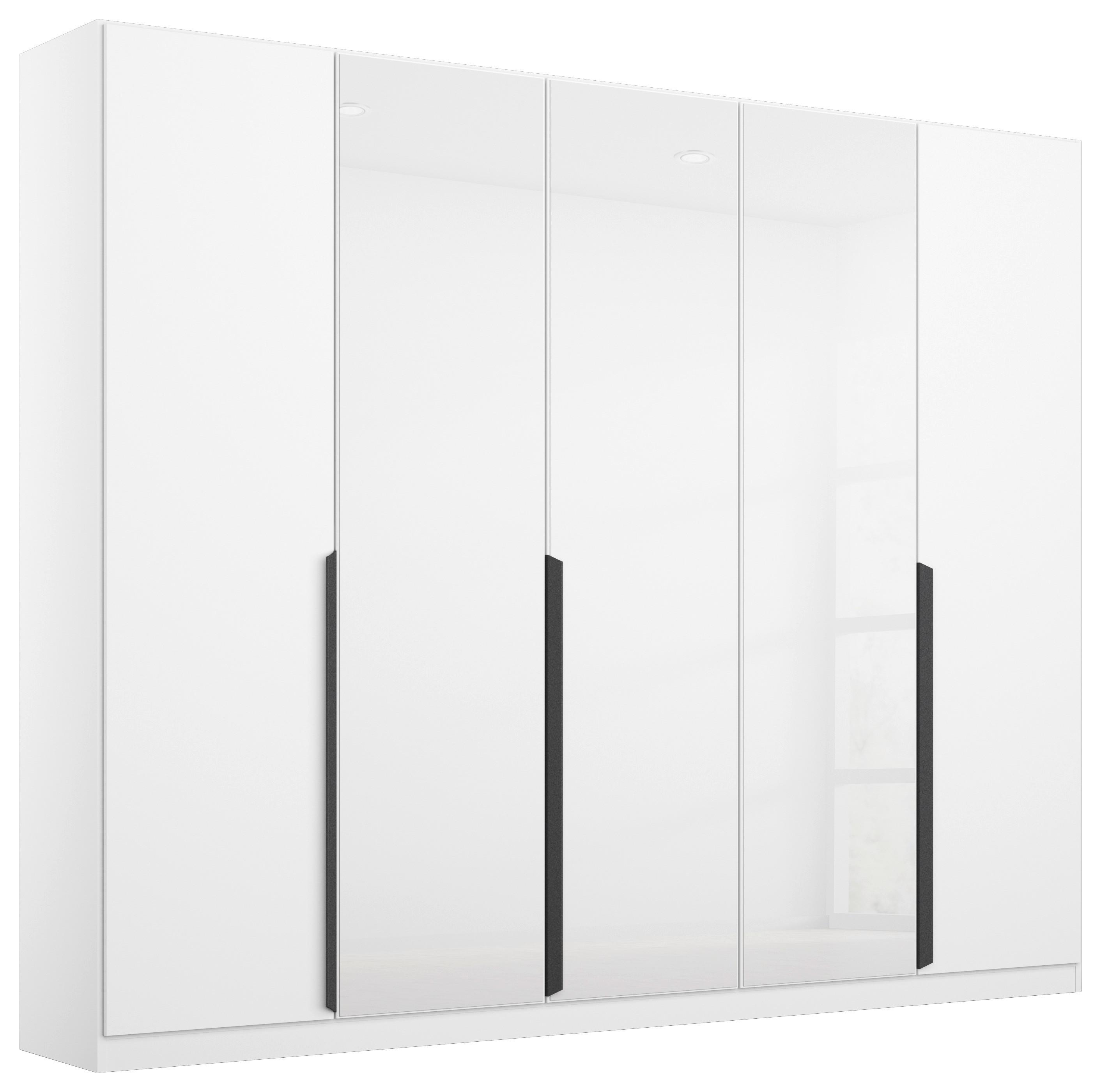 Drehtürenschrank Artemis B: 225 cm Weiß - Weiß Hochglanz/Weiß, MODERN, Glas/Holzwerkstoff (225/210/54cm) - Rauch Möbel