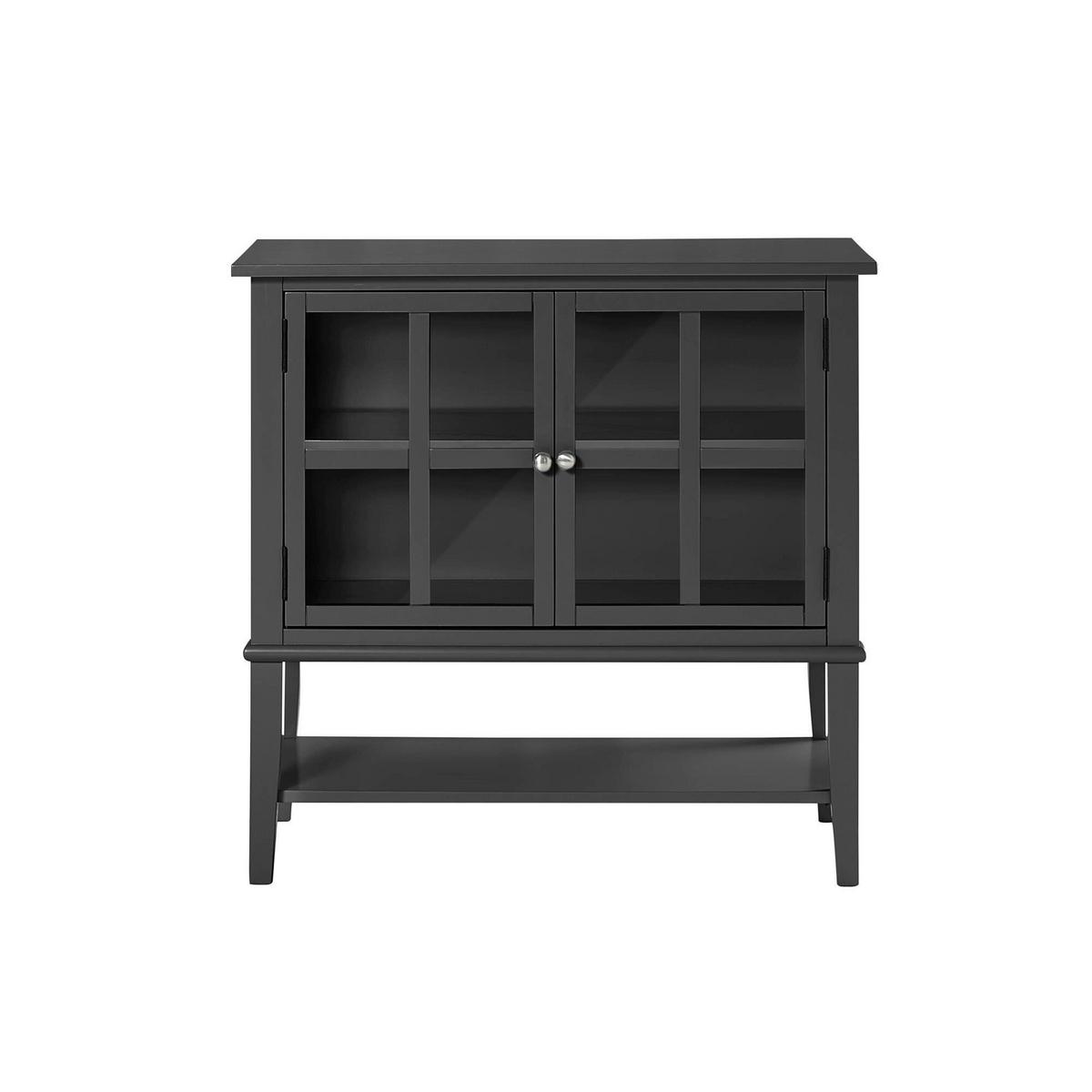 Kommode Franklin Schwarz B: 79 cm - Schwarz, Design, Glas/Holz (79/77/39cm) - MID.YOU