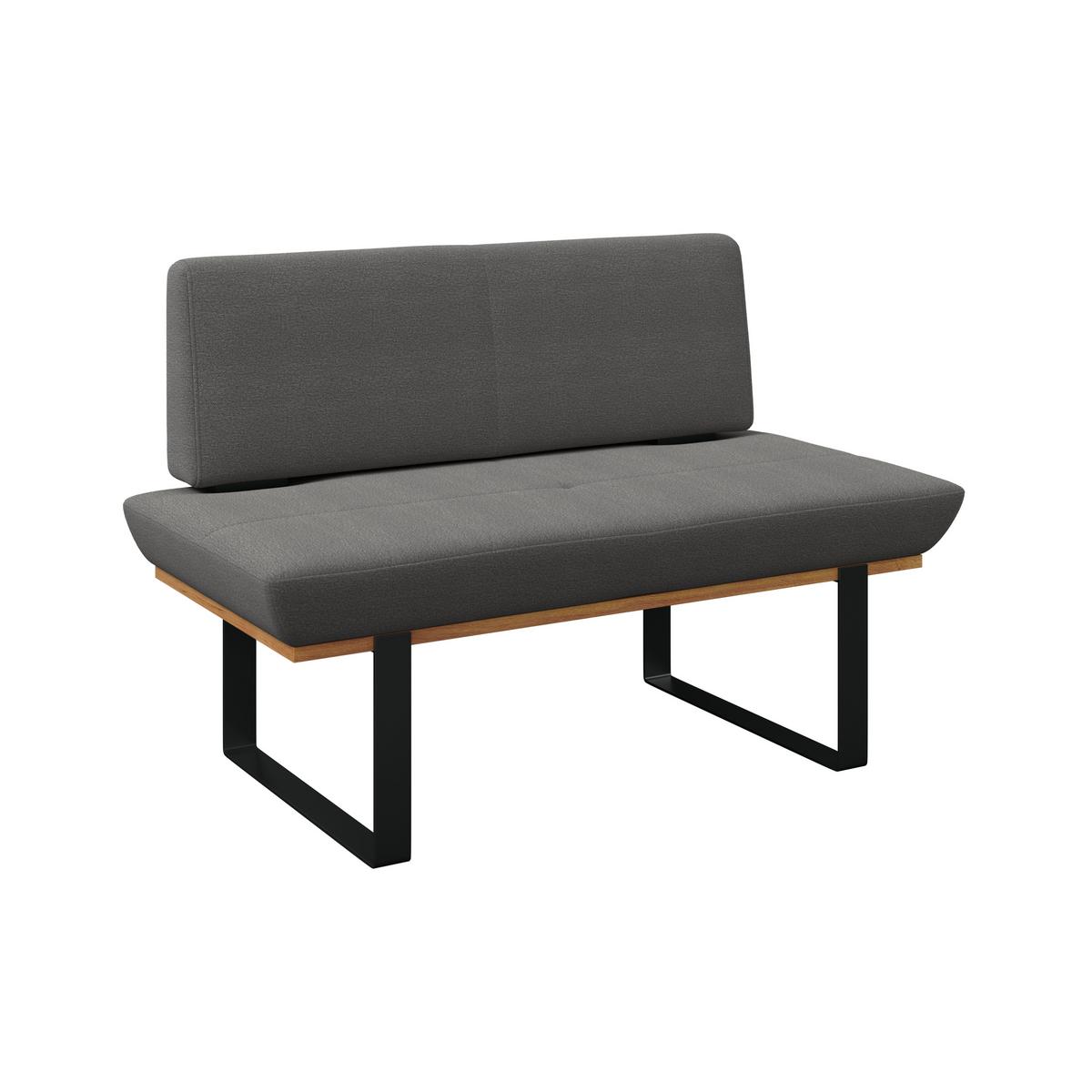 Sitzbank Tristan Webstoff anthrazit, B: 130cm - Anthrazit/Schwarz, MODERN, Holz/Textil (130/48/90cm) - James Wood