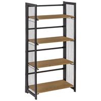 Polc Klapp - tölgyfa színű/fekete, Modern, faalapú anyag/fém (60/124,5/30cm)