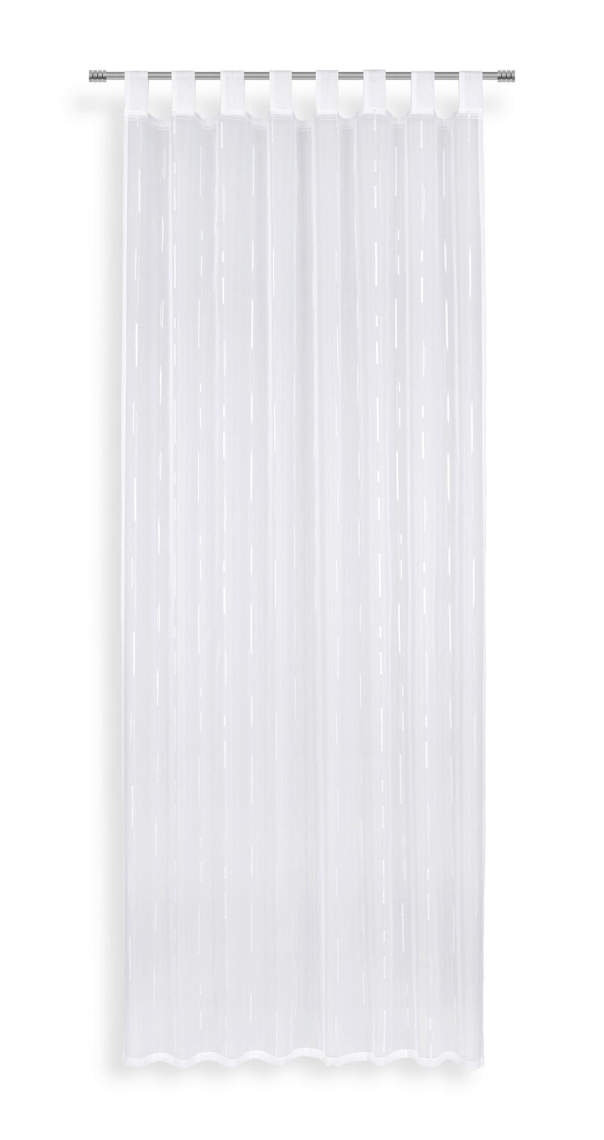 Vorhang mit Schlaufen und Band Arzu 140x255 cm Weiß - Weiß, MODERN, Textil (140/255cm) - Luca Bessoni