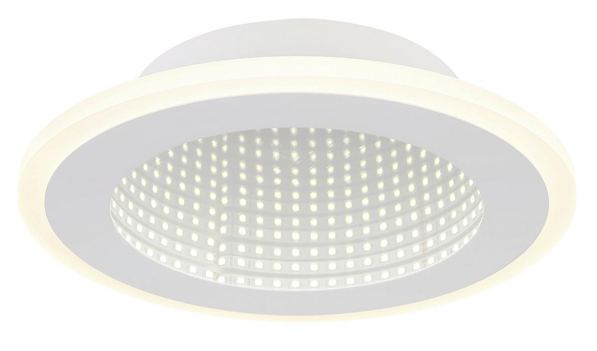 LED-Deckenleuchte 48919-12r - Opal/Weiß, Design, Kunststoff/Metall (22,5/4cm) - Globo