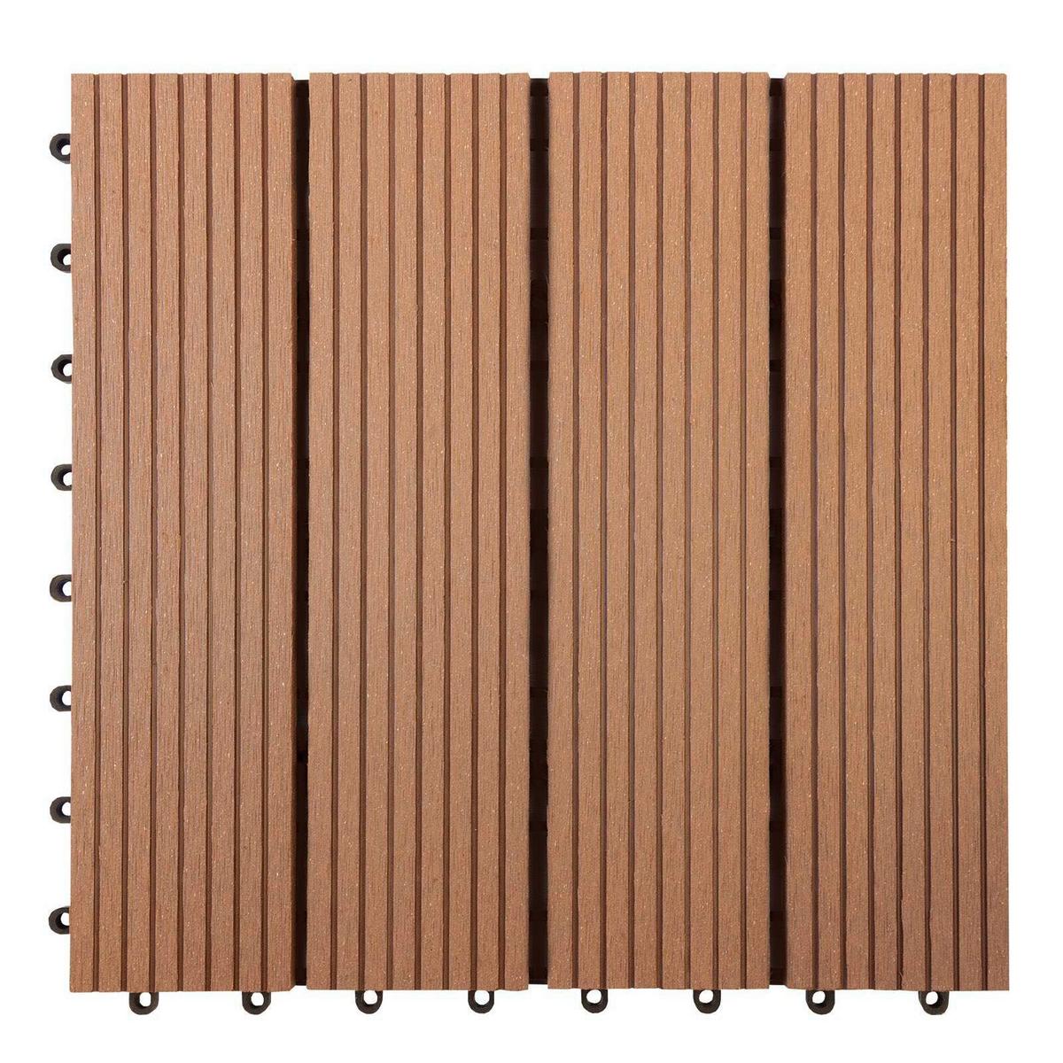 Terrassenfliese Wpc Royal Hellbraun - Hellbraun, Design, Holzwerkstoff (30/30cm) - Ambia Garden