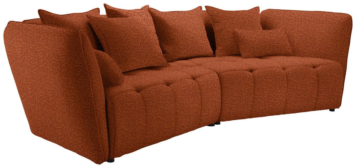 Boxspringová pohovka SOFI, hrdzavá - čierna/hrdzavá, Modern, textil (294/93/152cm) - Premium Living
