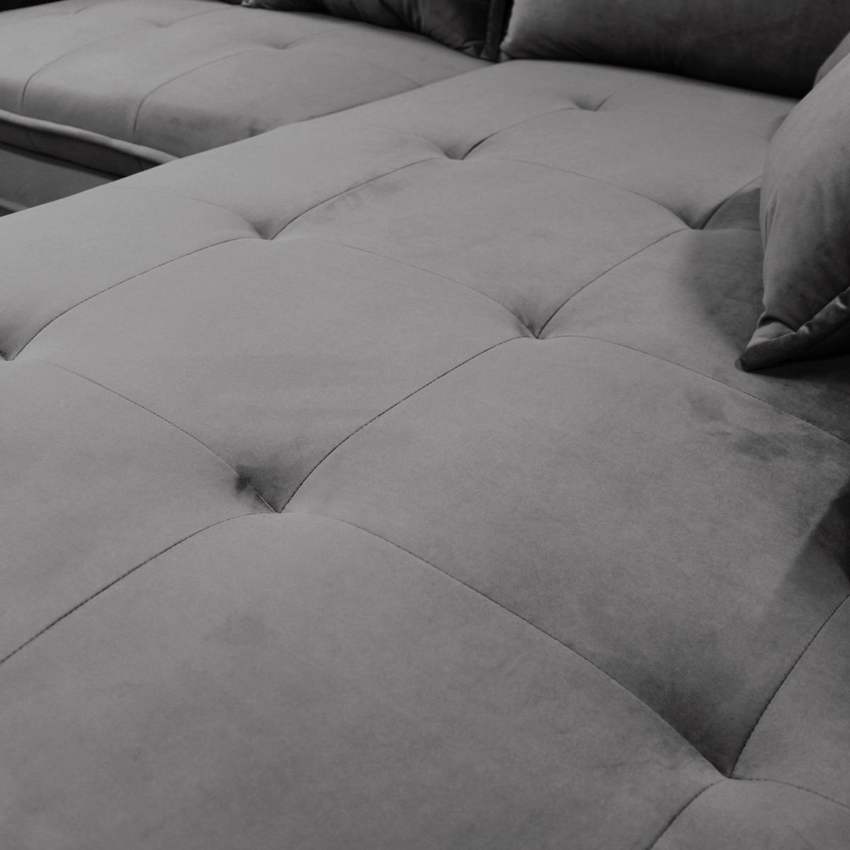 Eckschlafsofa Bello Grau Mit Schlaffunktion Ottomane Rechts - Schwarz/Grau, Design, Textil (277/187cm) - Livetastic