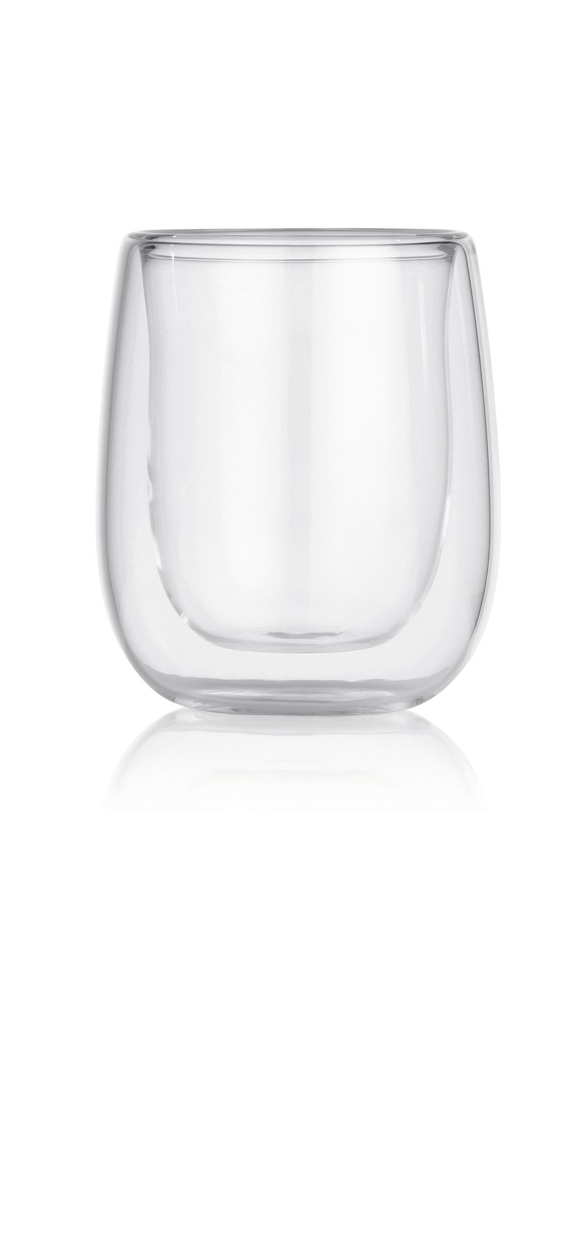 Gläser Doppelwandig, 4er-Set, Je ca. 80 ml - Transparent, Basics, Glas (5,5/6,5/7,5cm)