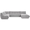 Wohnlandschaft Giselle Grau Cord - Grau, Trend, Textil (210/390/185cm) - Livetastic