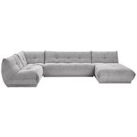 Wohnlandschaft Giselle Grau Cord - Grau, Trend, Textil (210/390/185cm) - Livetastic