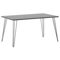 Schreibtisch Fynn Platinfarben L: 140cm - Platinfarben/Schwarz, Design, Holzwerkstoff/Metall (140/80/74cm) - MID.YOU
