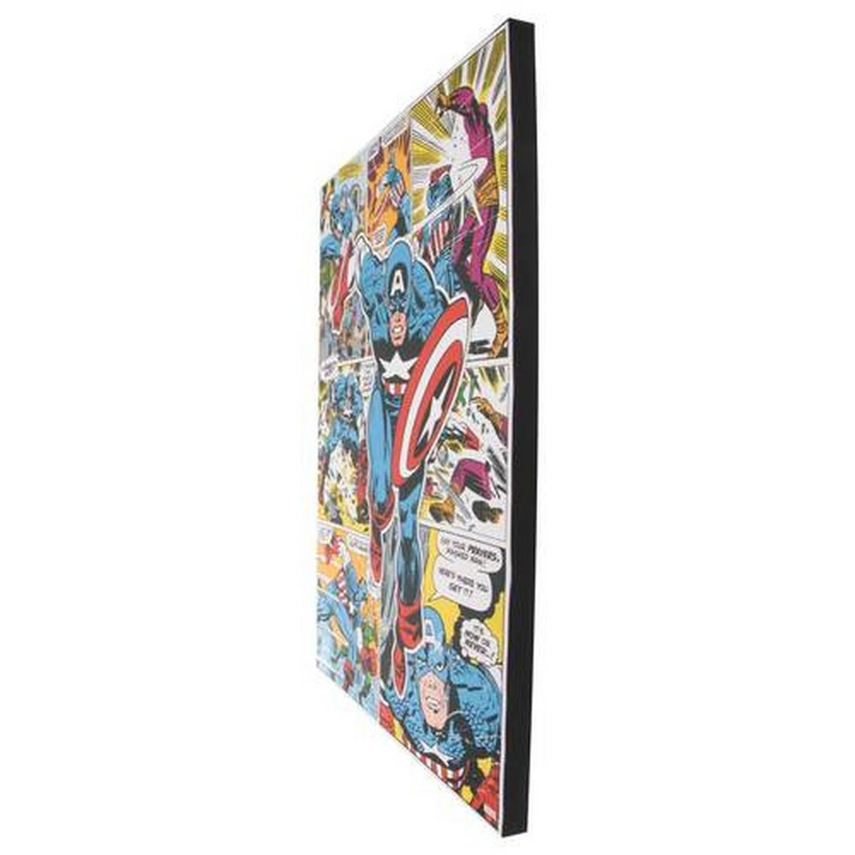 Leinwandbild Captain America, Cartoon - Multicolor, Basics, Holzwerkstoff/Textil (50/70/2.5cm)
