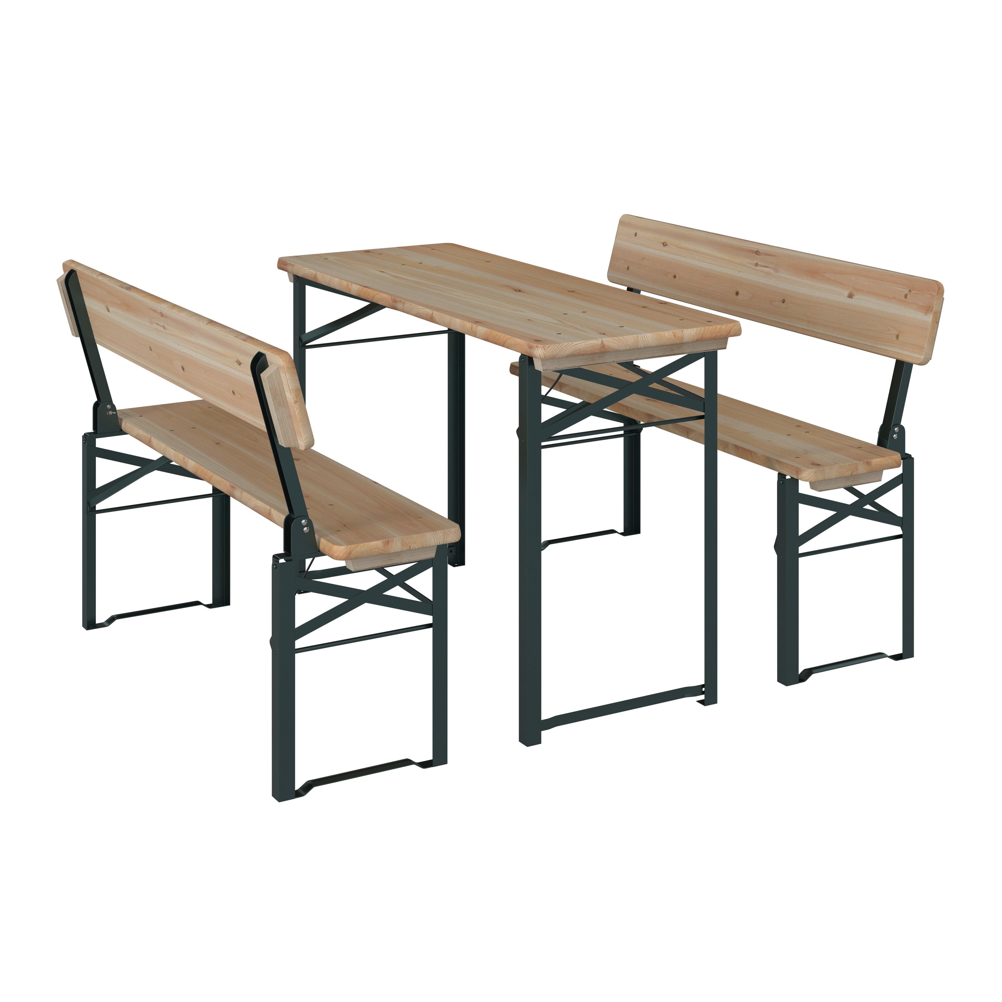 Biertischgarnitur 3-tlg Marco Aus Holz/metall - Schwarz/Naturfarben, MODERN, Holz/Metall (117/117/75/83.5/45/39cm) - James Wood