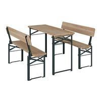 Biertischgarnitur 3-Tlg Marco aus Holz/Metall - Schwarz/Naturfarben, MODERN, Holz/Metall (117/117/75/83.5/45/39cm) - James Wood