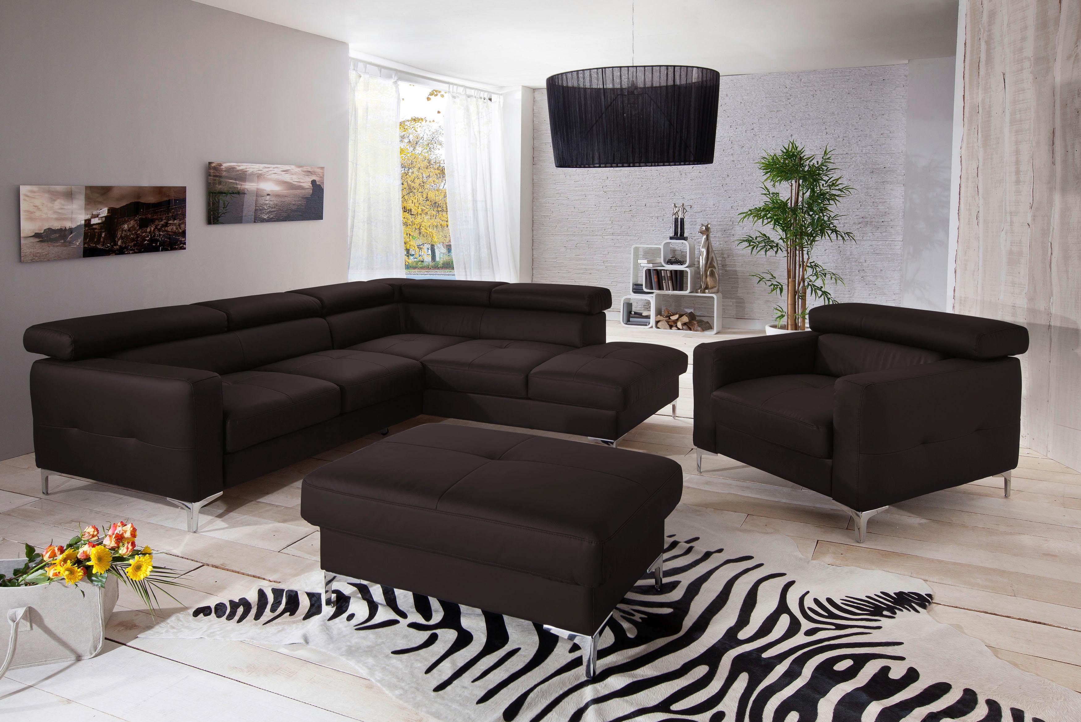 Polstersessel Sammy Dunkelbraun Leder - Chromfarben/Dunkelbraun, Design, Leder (99/78-92/106cm) - Livetastic