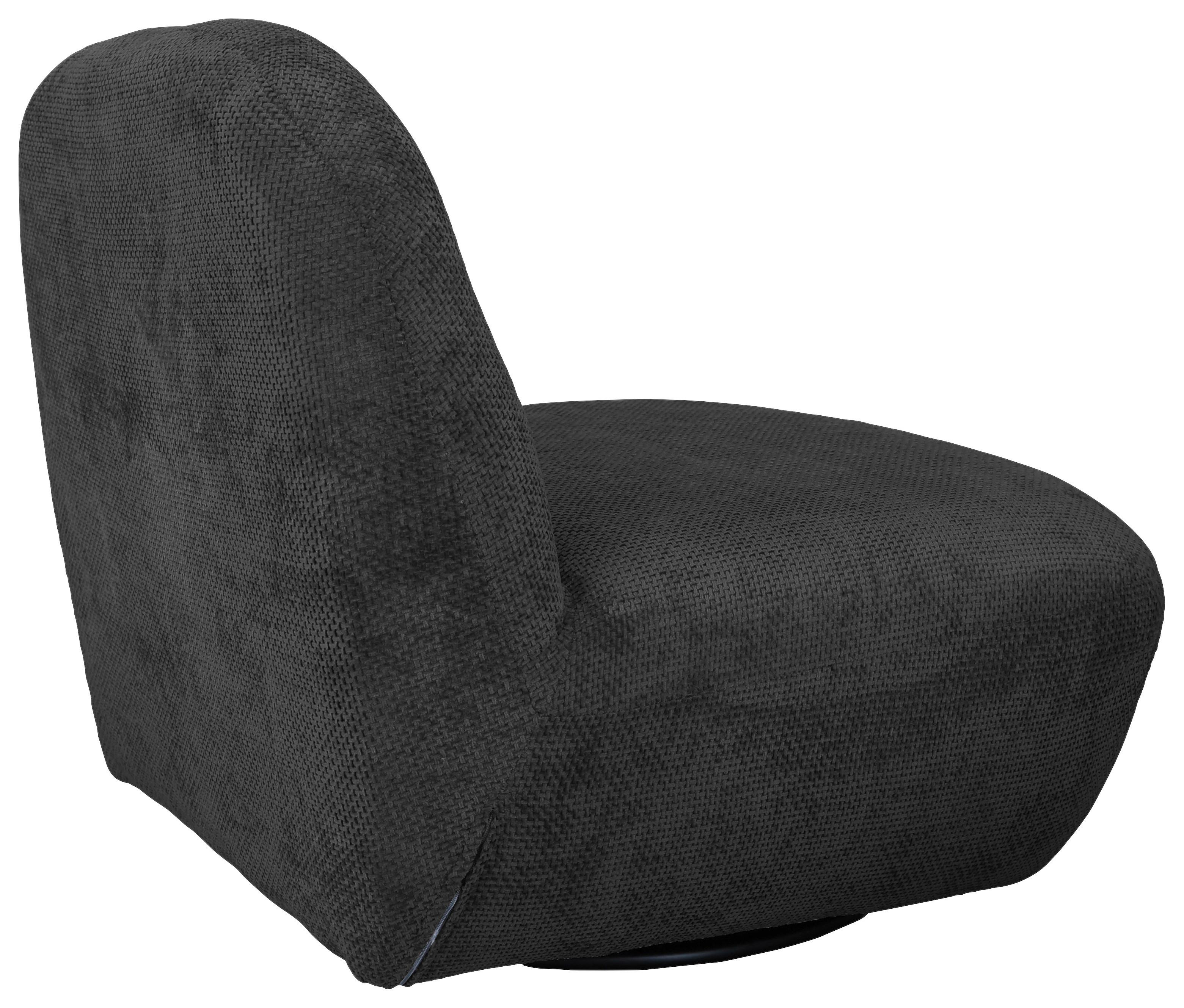 Relaxsessel Bunty Dunkelgrau B: 85 cm - Dunkelgrau/Schwarz, Basics, Textil (85/74/85cm) - Livetastic