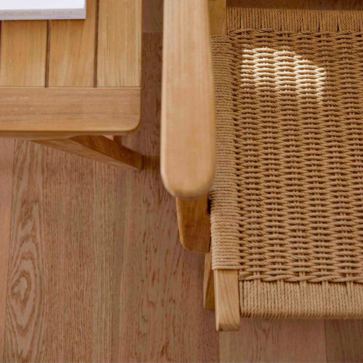 Loungesessel Eya Indoor 68x71x72 cm, natur - Hellbraun/Teakfarben, Natur, Holz/Papier (68/71/72cm) - Gardenson