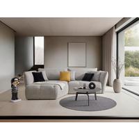 Sedacia súprava BONNY, ľavá, béžová / čierna, 5x vankúš - čierna/béžová, Modern, drevo/textil (193/85-105/300cm) - Premium Living