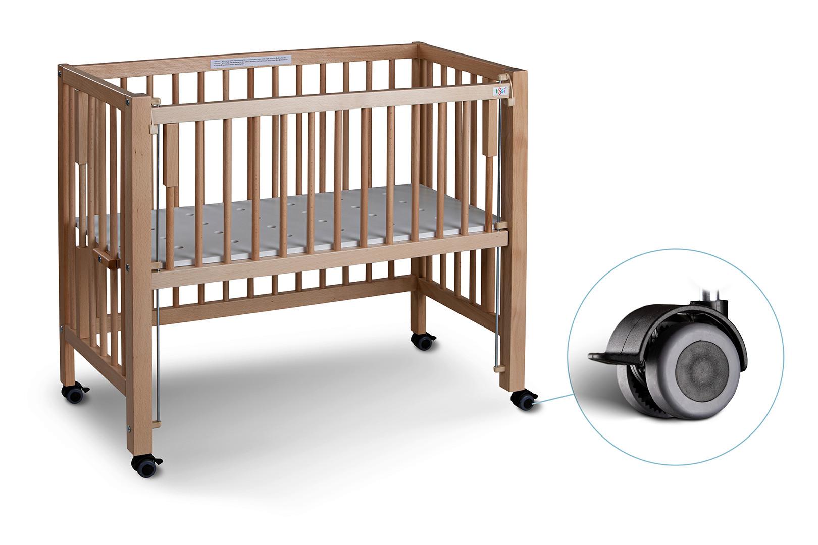 Beistellbett Sophie Buchefarben, B/H/T: 94x46x42cm - Buchefarben, Basics, Holz/Kunststoff (94/46/42cm) - tiSsi