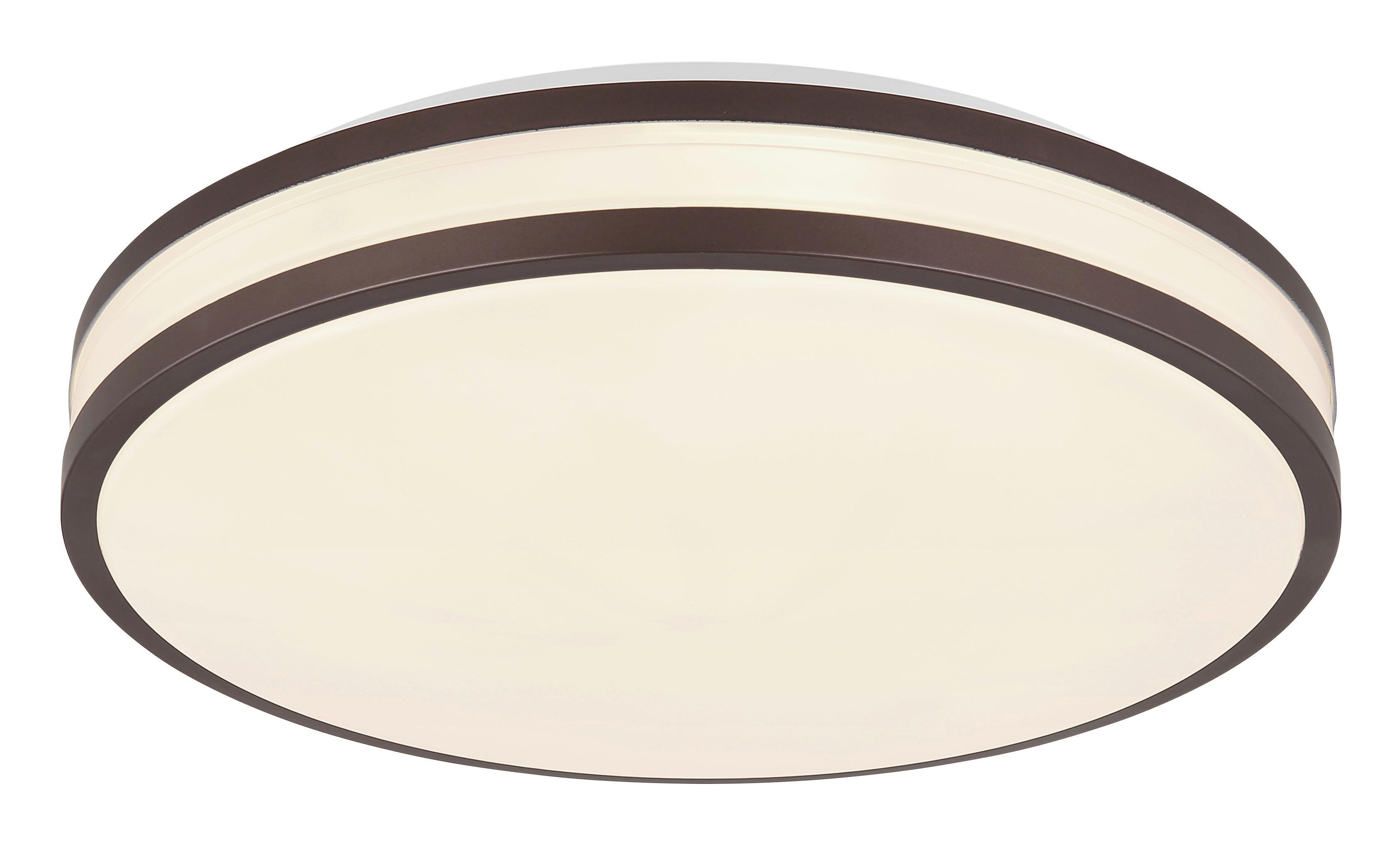 LED-Deckenleuchte 41266-18 - Weiß/Cappuccino, KONVENTIONELL, Kunststoff/Metall (34/7cm) - Globo