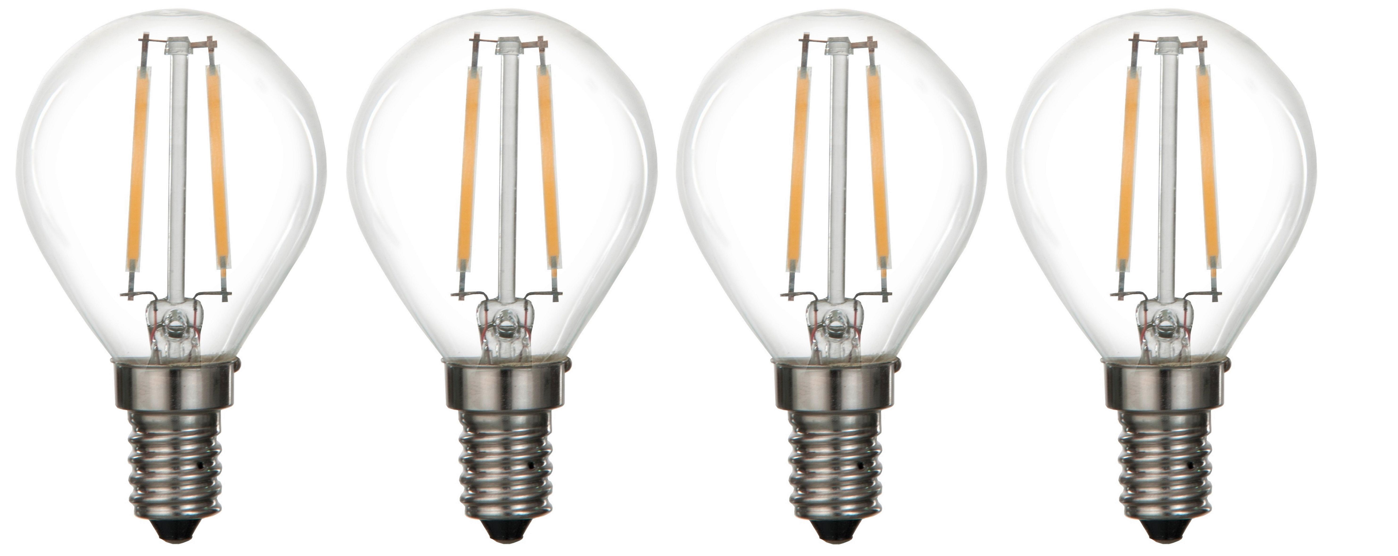 Led žárovka Multi, 3,8W, 4ks v balení - čiré, kov/sklo (4,5/7,6cm) - Modern Living