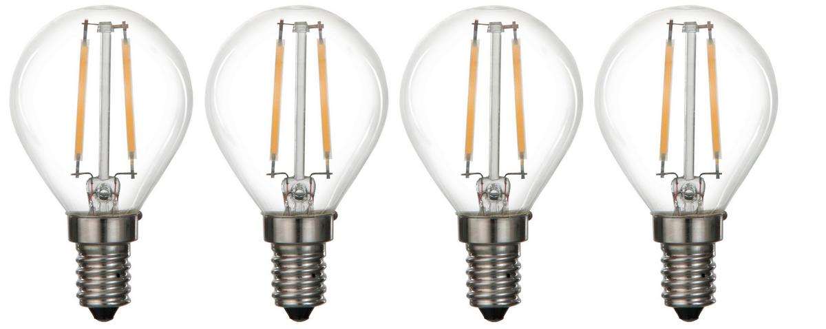 Led žiarovka Multi, 3,8W, 4ks v balení - číra, kov/sklo (4,5/7,6cm) - Modern Living