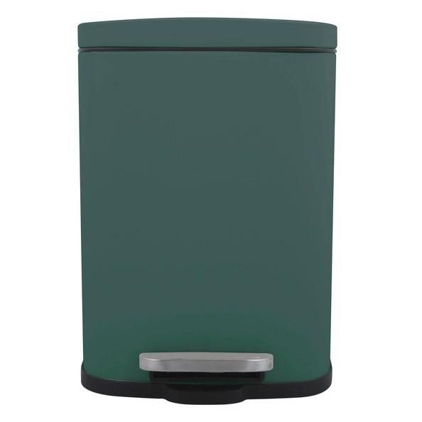 Treteimer Akira 5L Dunkelgrün Metall LBH: 21,4x17,6x30 cm - Dunkelgrün/Schwarz, Basics, Kunststoff/Metall (21,4/17,6/30cm)