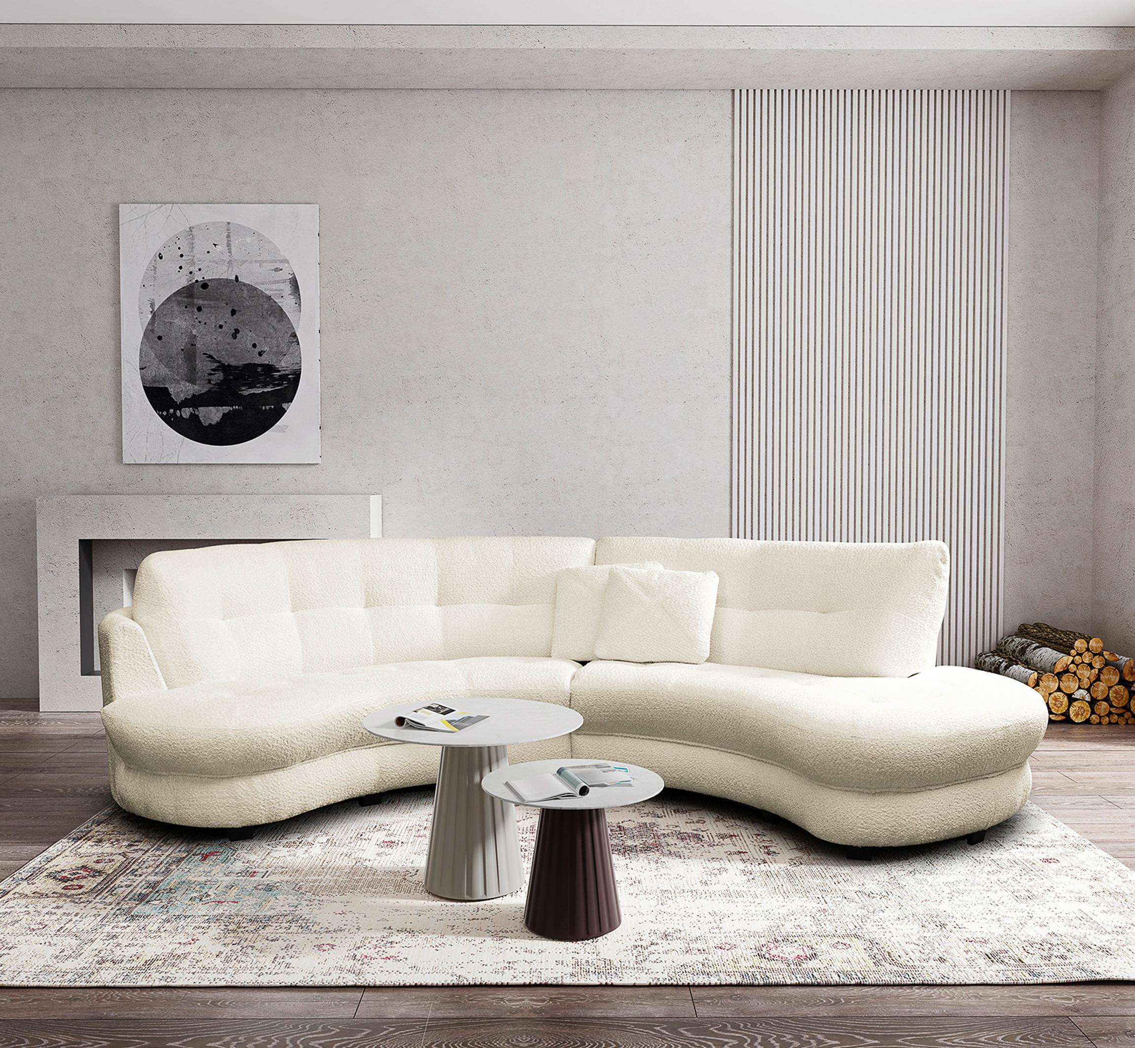 Ecksofa Bretania, Weiß S: 300x113 cm - Schwarz/Weiß, Design, Textil (300/113cm) - Livetastic