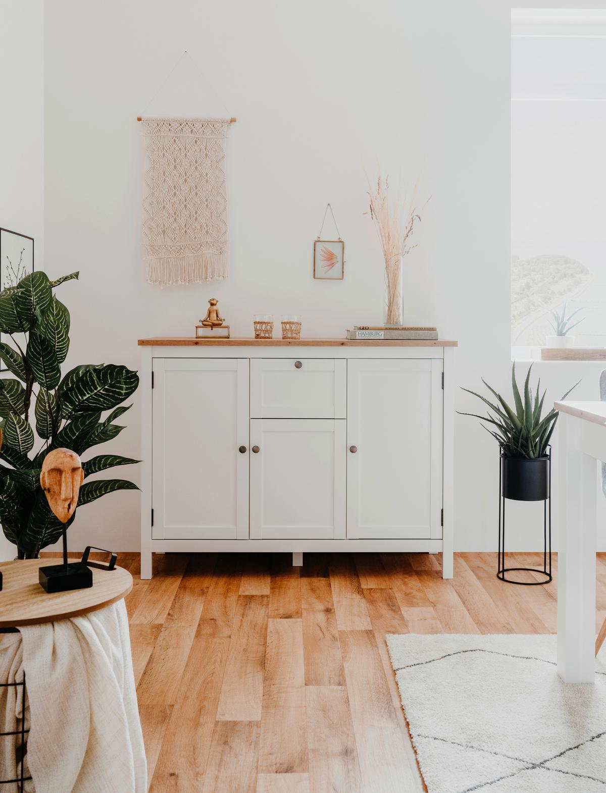 Sideboard Dekor Mit 3 Türen 120 cm Bergen 57 Weiß/ Eiche - Eichefarben/Weiß, KONVENTIONELL, Holzwerkstoff (120/90/40cm) - MID.YOU