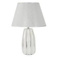 Tischleuchte Emmi Weiß, Silberfarben B:30cm - Silberfarben/Weiß, Basics, Keramik/Textil (30/30/45cm)