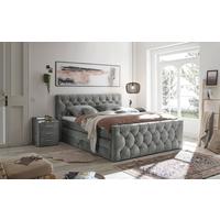 Boxspringbett mit Topper 180x200 cm Cashfield - Grau, MODERN, Holzwerkstoff/Textil (180/200cm) - MID.YOU