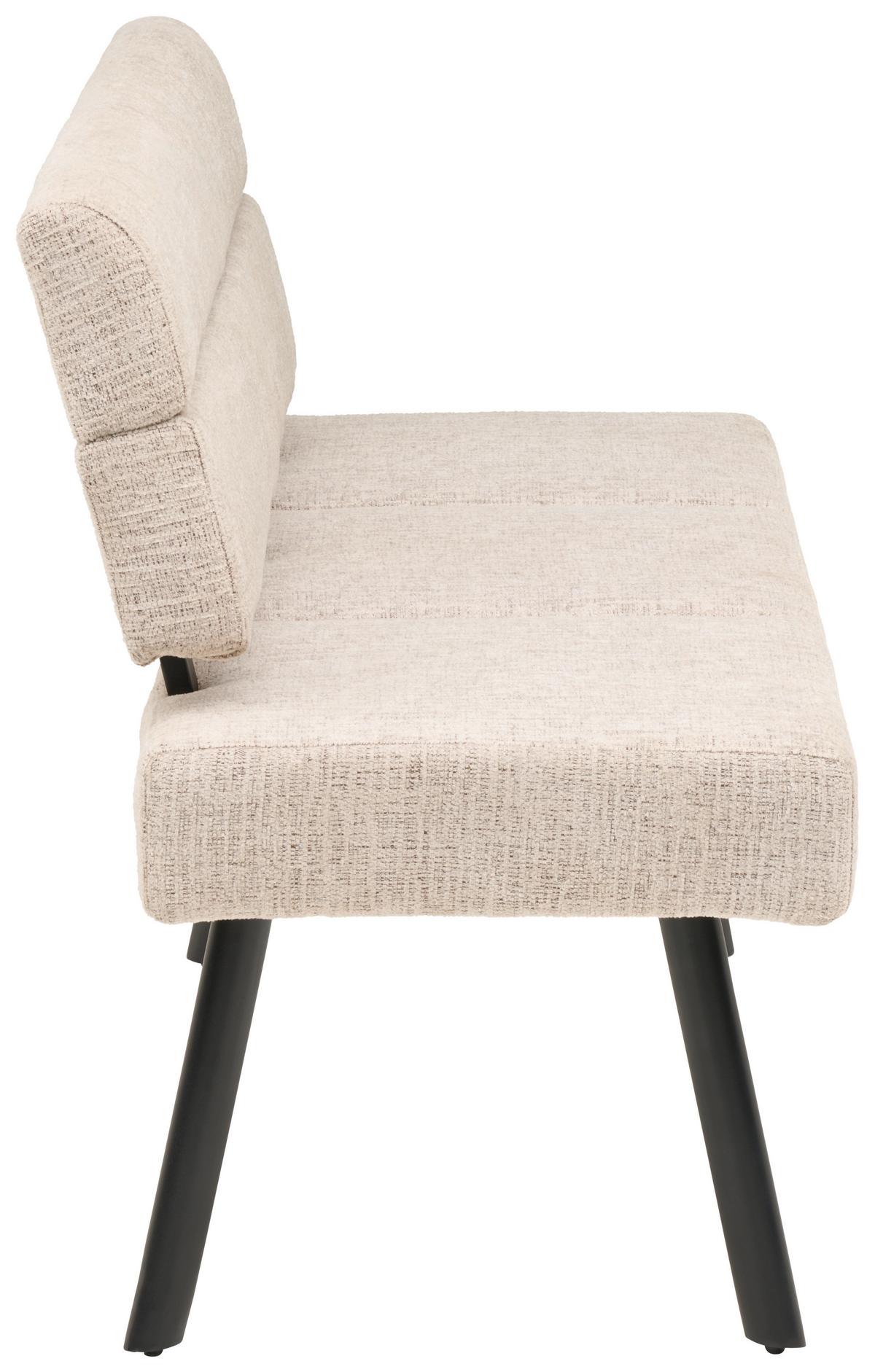 Sitzbank Paros mit Lehne Beige, B: 140 cm - Beige/Schwarz, KONVENTIONELL, Textil/Metall (140/88/62cm) - MID.YOU