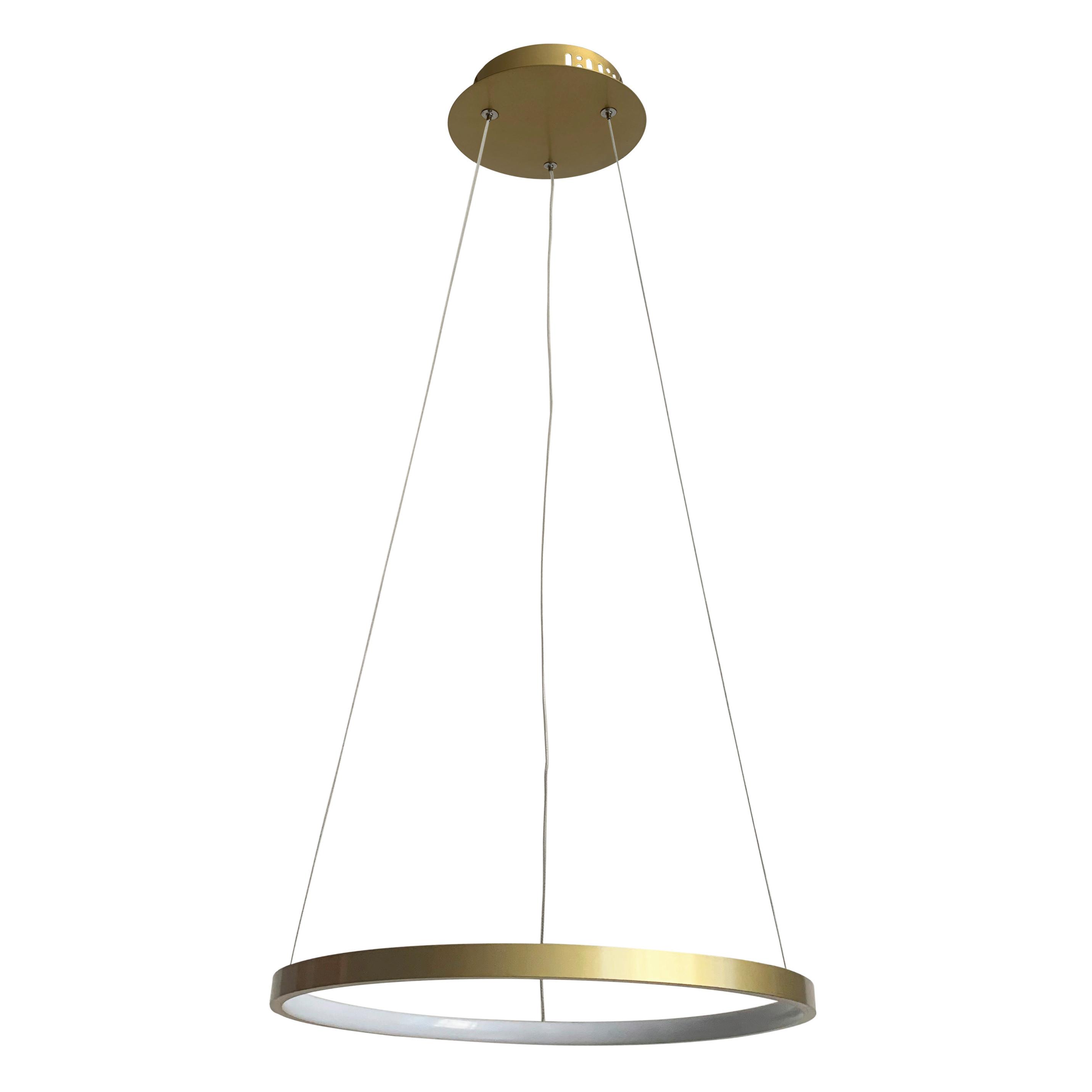 LED-PENDELLEUCHTE 31-76120 LUNE - Goldfarben, Design, Metall (40/40/100cm)