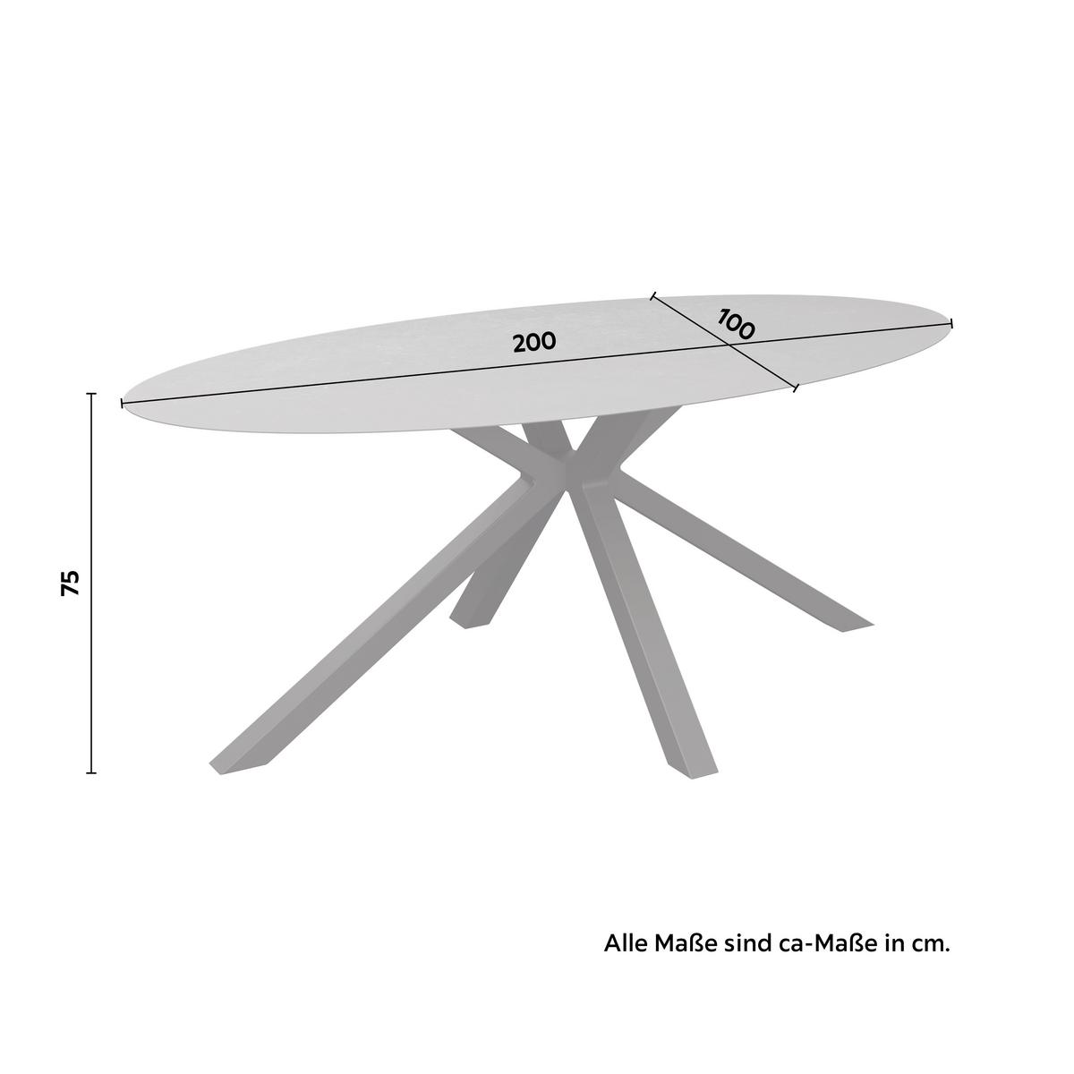ZÁHRADNÝ STÔL BARI - antracitová, Modern, kov/sklo (200/100/75cm) - Mömax