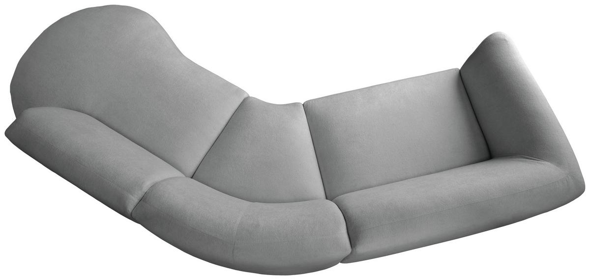 Ecksofa Jesi Silberfarben S: 276x182 Cm - Silberfarben/Schwarz, MODERN, Textil (276/182cm) - Livetastic