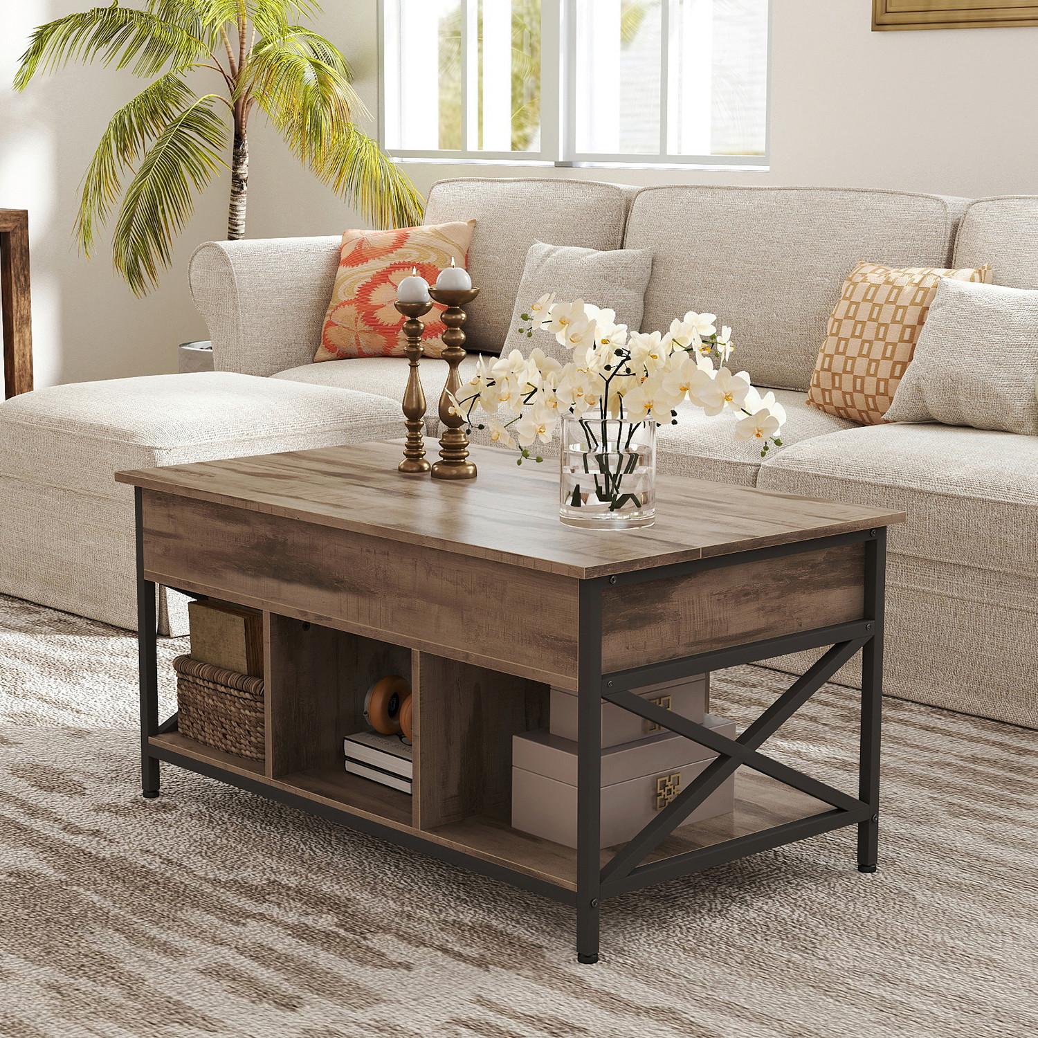 Couchtisch Schwarz, Eiche Dekor B: 100 cm - Eichefarben/Schwarz, Trend, Holzwerkstoff/Metall (100/48-62/60cm) - MID.YOU